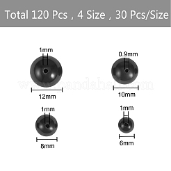 120Pcs 4 Style Synthetic Black Stone Beads Strands&nbsp;G-SZ0001-24