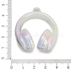 オペークアクリルパーツ  UVメッキ  ヘッドセットチャーム  ホワイト  41.5x37.5x19.5mm  穴：3.5mm&nbsp;AC-CBA6BCC-13