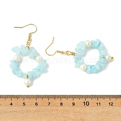 Natural White Jade Beaded Dangle Earrings&nbsp;EJEW-JE07215-02