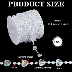 1 Roll Heart Acrylic Hanging Crystal Beads&nbsp;DIY-BC0016-79