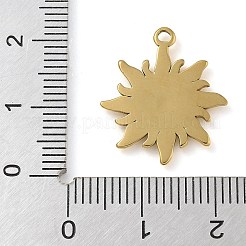 イオンプレーティング（IP）304ステンレスペンダント  太陽のチャーム  14KGP本金メッキ  20x18x2mm  穴：1.5mm&nbsp;X-STAS-B075-30G-02