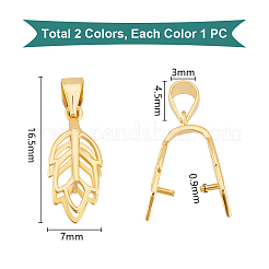 2Pcs 2 Colors 925 Sterling Silver Ice Pick Pinch Bails&nbsp;STER-PH0001-93
