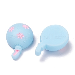 オペーク樹脂カボション  花と風船  ライトコーラル  27x17x10mm&nbsp;CRES-J044-03E