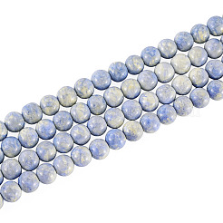 ベーキングペイントガラスビーズ1本  ラウンド  ディープスカイブルー  8~8.5mm  穴：1~1.2mm  約105~106個/連  30.71~31.10インチ（78~79cm）&nbsp;DGLA-TADJ0001-01B