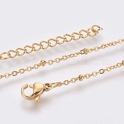 Ion Plating(IP) 304 Stainless Steel Cable Chain Anklets&nbsp;AJEW-P069-01G
