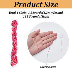 1本撚りポリエステル刺繍糸6玉  クロスステッチの糸  セグメント染め  濃いピンク  0.5mm  1m/連について  1.2本/束&nbsp;OCOR-CY0003-32B