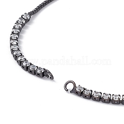 Brass Rhinestone Tennis Slider Bracelet Makings&nbsp;KK-E068-VD015-4