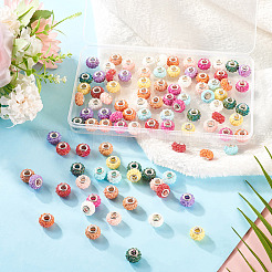 100Pcs 10 Colors AB Color Resin Rose Flower European Beads&nbsp;RESI-TA0003-89