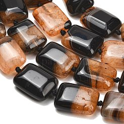 天然石瑪瑙ビーズ連売り  染め＆加熱  長方形  オレンジ  19~20.5x13.5~15.5x6.5~8.5mm  穴：1.2~1.4mm  約19個/連  16.26''~16.97''（41.3~43.1センチメートル）&nbsp;GG-L001-M01-01E