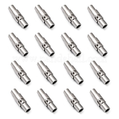 真鍮製ロッキングチューブマグネットクラスプ  コラム  プラチナ  15x4mm  穴：2.8mm&nbsp;MC079