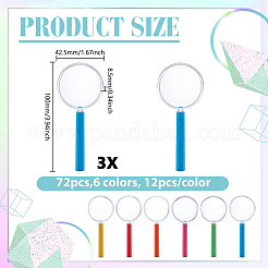 72Pcs 6 Colors Plastic Handheld Magnifier for Children&nbsp;DIY-GO0002-78