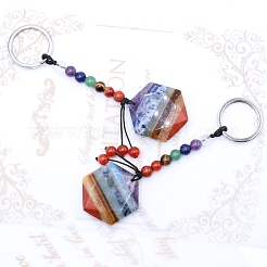 7 Chakra Gemstone Pendant Keychain&nbsp;CHAK-PW0001-046