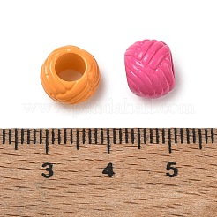 ベーキングペイント不透明アクリルヨーロピアンビーズ  大穴ビーズ  ロンデル  模造毛糸玉  ミックスカラー  10x7.5mm  穴：4.8mm&nbsp;AC-CBAC788-03