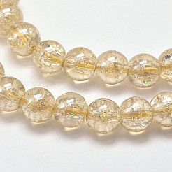 Electroplate Synthetic Crackle Quartz Bead Strands&nbsp;EGLA-J067-6mm-HR08