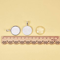 25mm Transparent Clear Domed Glass Cabochon Cover for Photo Pendant Making&nbsp;TIBEP-PH0004-19AS