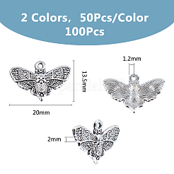 100Pcs 2 Colors Tibetan Style Alloy Pendants&nbsp;FIND-DC0006-17