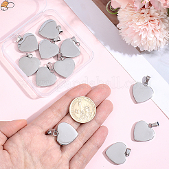 10Pcs Valentines Gift Idea for Him 304 Stainless Steel Stamping Blank Tag Pendants&nbsp;STAS-BBC0010-06B