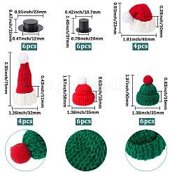 32Pcs 6 Styles Plastic & Wool Yarn Hats&nbsp;AJEW-SP0004-08