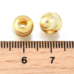 925スターリングシルバービーズ  キャッツアイビーズ  テクスチャラウンド  18KGP本金メッキ  8x7mm  穴：3.5mm&nbsp;STER-T007-11G