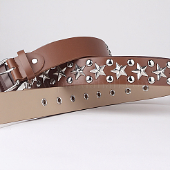 合金製スターリベットPUレザーチェーンベルト  プラチナ  シエナ  1130x36x3.5mm&nbsp;DIY-WH20007-291C