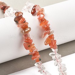 Natural Quartz Crystal & Carnelian Beads Strands&nbsp;G-L610-A29-01