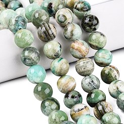 天然グリーンラインジャスパービーズ連売り  ラウンド  12~12.5mm  穴：0.9~1mm  約32~33個/連  15.35~15.75''（39~40センチメートル）&nbsp;G-B128-A03-05