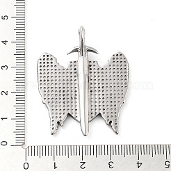304ステンレスペンダント  聖ミカエルの大天使の盾チャエム  アンティークシルバー  41.5x33.5x3.8mm  穴：3.7x4.8mm&nbsp;STAS-R225-19AS