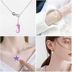 100gクラフトスタイルのアクリルパーツ  海のテーマ  混合図形  ミックスカラー  13~28x9.5~23x4~5mm  穴：1mm&nbsp;MACR-YW0004-54