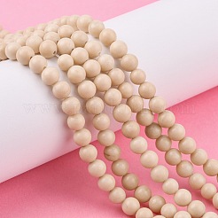 天然石フォッシルビーズ連売り  ラウンド  6mm  穴：1mm  約59~60個/連  15.3インチ&nbsp;G-E110-6mm-2