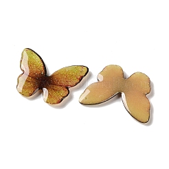 Trsnaprent エポキシ樹脂ペンダント  蝶のチャーム  グリッターパウダー付き  ゴールデンロッド  22x29.5x3mm  穴：1.2mm&nbsp;RE-CBA2911-01C