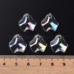 透明なアクリルパーツ  ABカラーメッキ  花びら  ミックスカラー  15.5x15x5mm  穴：2mm  約2200個/500g&nbsp;MACR-S373-106-C