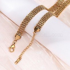 8MM 304 Stainless Steel Mesh Chain Necklaces&nbsp;NJEW-Q013-04G