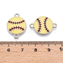 Rack Plating Alloy Enamel Sport Ball Connector Charms&nbsp;ENAM-N056-345P