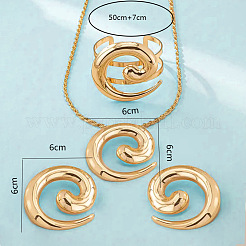 Vortex Alloy Pendant Necklace & Stud Earring & Cuff Bangle Sets&nbsp;FS-WGDE200-01