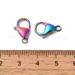 イオンプレーティング（IP）304ステンレススチールカニカン  オウムトリガークラスプ  虹色  11x7x3.5mm  穴：1.2mm&nbsp;STAS-AB11-M