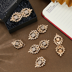 5Pcs Alloy & Crystal Rhinestone Snap Lock Clasps&nbsp;FIND-FH0008-91G