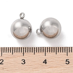 変色しない304ステンレススチールチャーム  丸いチャーム  ステンレス鋼色  13x10mm  穴：2mm&nbsp;STAS-G336-04F-P