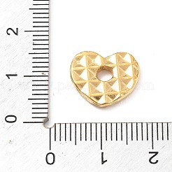 304ステンレススチールチャーム  ハート  18KGP本金メッキ  12x14x2.5mm  穴：3mm&nbsp;STAS-I334-08G