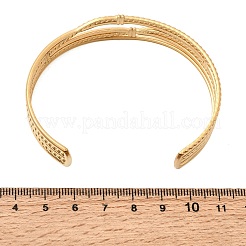 女性用304ステンレススチールマルチ連カフバングル  イオンプレーティング（ip）  長持ちメッキ  ゴールドカラー  内径：2.66 x2.09インチ（6.75x5.3cm）&nbsp;SA-CBA82C8-06G