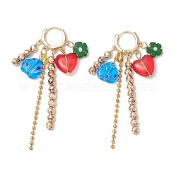 Lmapwork Heart with Flower Hoop Earrings&nbsp;EJEW-JE06253