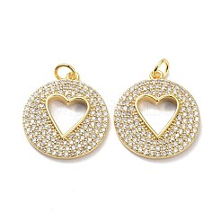 Brass Micro Pave Clear Cubic Zirconia Pendants&nbsp;ZIRC-L100-124G