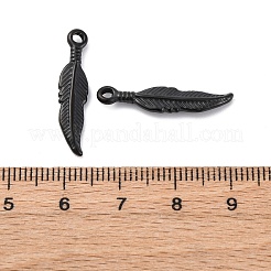 304ステンレスペンダント  羽  ガンメタ色  25.5x6x2.5mm  穴：2mm&nbsp;STAS-E446-08B