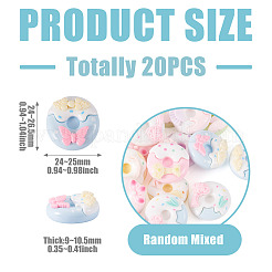 20Pcs Opaque Resin Decoden Cabochons&nbsp;RESI-TADJ0001-20