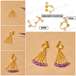 Brass & Iron Clip-on Earring Findings&nbsp;KK-SC0001-92