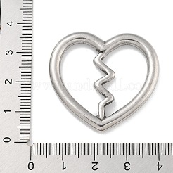 Anti-Tarnish 304 Stainless Steel Heart Linking Rings&nbsp;STAS-D197-24P