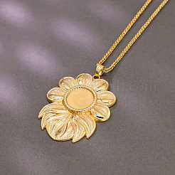 Elegant Brass Rose Flower Pendant Necklaces for Women&nbsp;LF6456