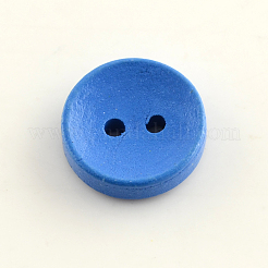 2つ穴染め加工ウッドボタン  フラットラウンド  ミックスカラー  20x4.5mm  穴：2mm  約560個/500g&nbsp;BUTT-R031-035