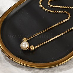 304 Stainless Steel Box Chain Necklaces for Women&nbsp;NJEW-Z055-04G
