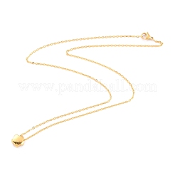 304ステンレススチールペンダントネックレス  アズキチェーン付き  花  ゴールドカラー  17.71インチ（45cm）&nbsp;NJEW-O122-04G