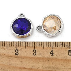 K5ガラスチャーム  合金パーツ  UVメッキ  フラットラウンド  プラチナ  16x13.5x5.5mm  穴：1.8mm&nbsp;PALLOY-P308-23P